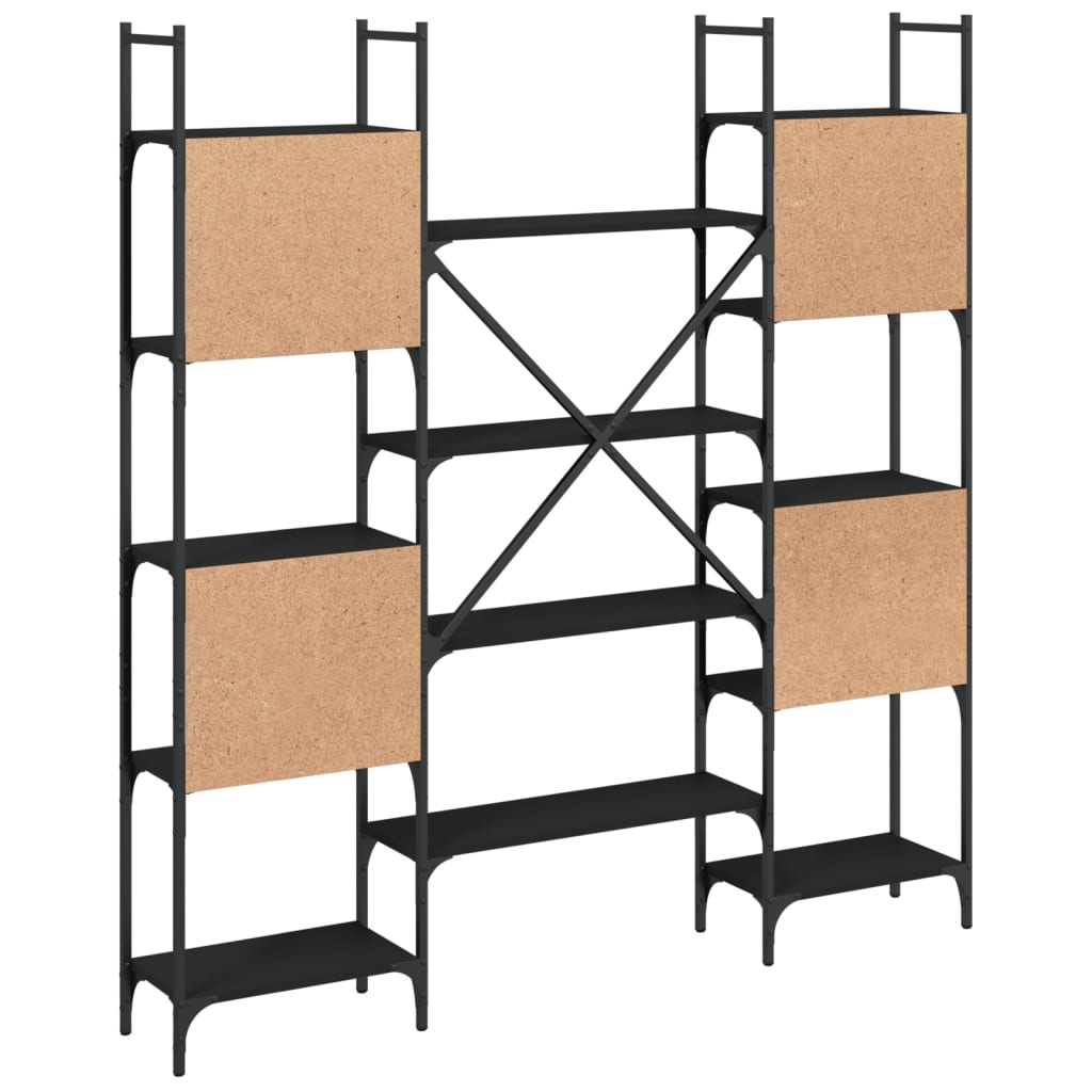 vidaXL Bookshelf | Black | Engineered wood | Large | Bookshelf | Rectangular