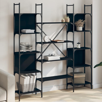 vidaXL Bookshelf | Black | Engineered wood | Large | Bookshelf | Rectangular