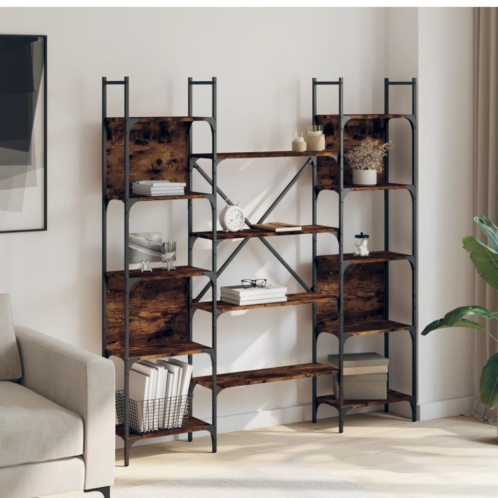 vidaXL Bookshelf | Smoked oak | Engineered wood | Large | Bookshelf