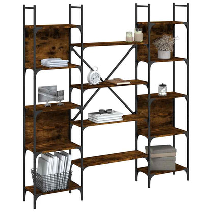 vidaXL Bookshelf Smoked Oak 155,5x24x166,5 cm Engineered Wood