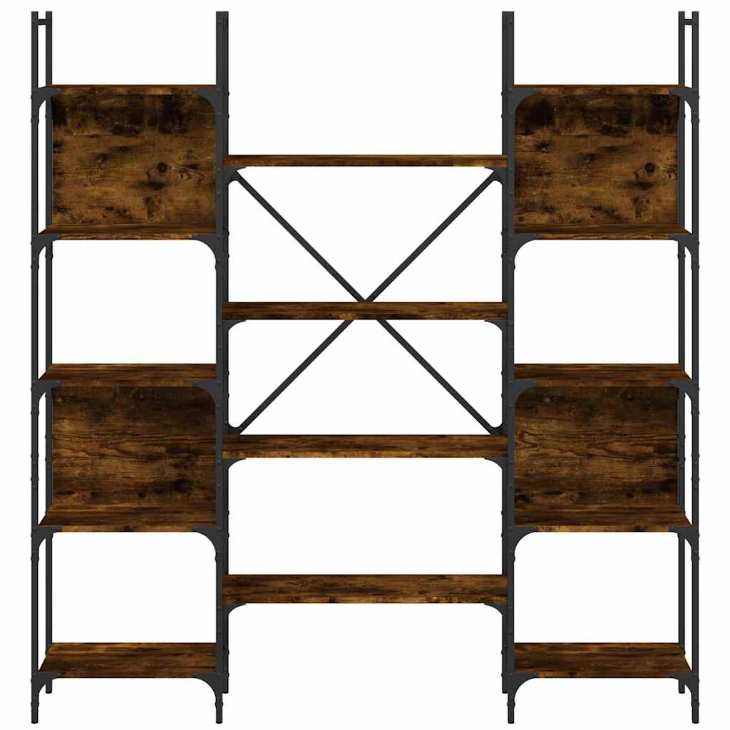 vidaXL Bookshelf Smoked Oak 155,5x24x166,5 cm Engineered Wood