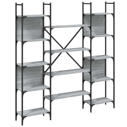 vidaXL Bookshelf Grey Sonoma 155,5x24x166,5 cm Engineered Wood