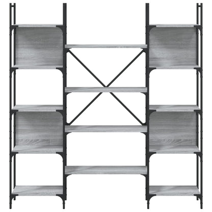 vidaXL Bookshelf | Grey Sonoma | Engineered wood, powder-coated steel | Tall