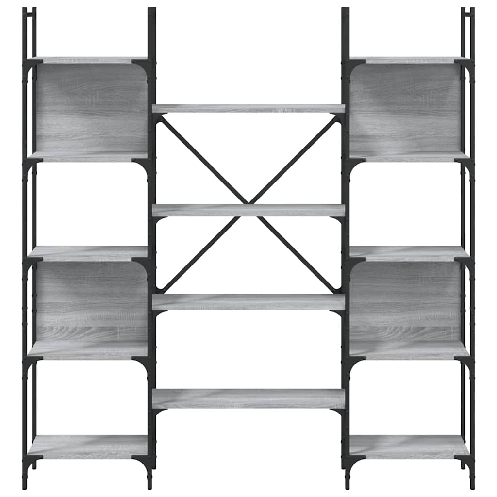 vidaXL Bookshelf Grey Sonoma 155,5x24x166,5 cm Engineered Wood