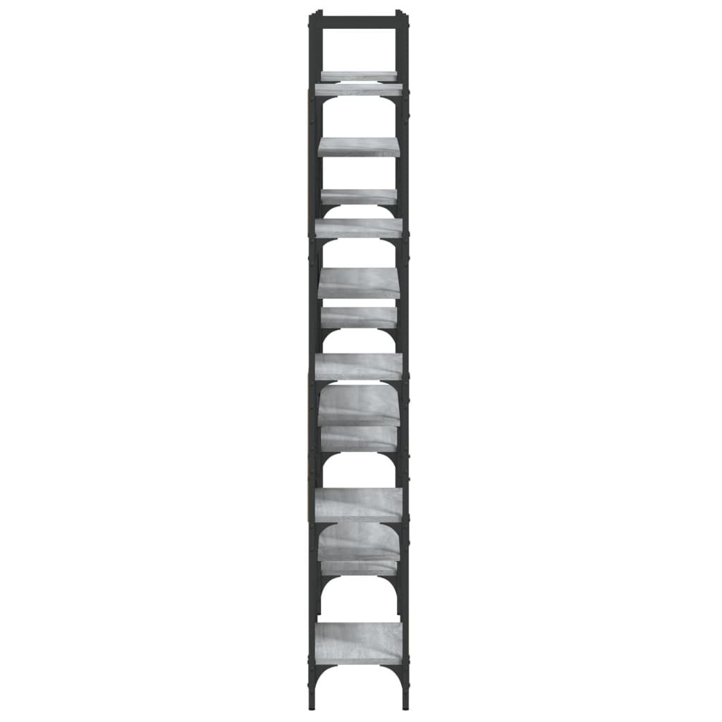 vidaXL Bookshelf | Grey Sonoma | Engineered wood, powder-coated steel | Tall