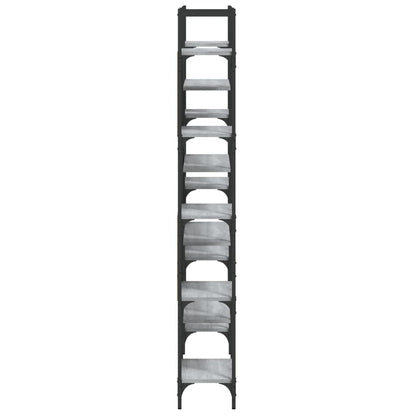 vidaXL Bookshelf | Grey Sonoma | Engineered wood, powder-coated steel | Tall