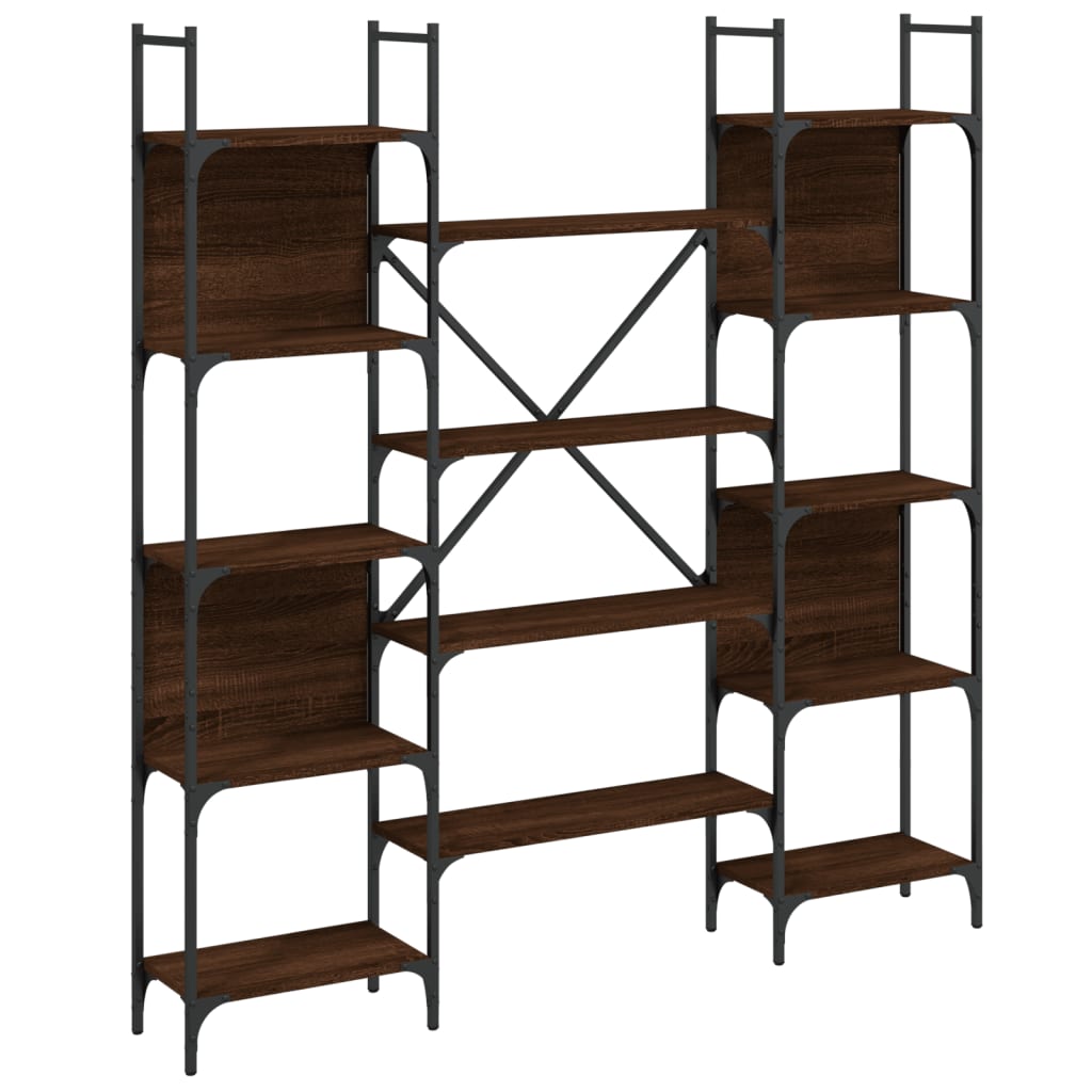 vidaXL Bookshelf Brown Oak 155.5x24x166.5 cm Engineered Wood