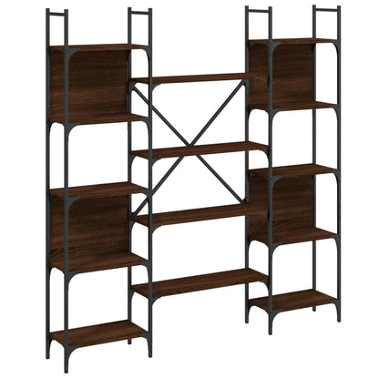 vidaXL Bookshelf Brown Oak 155.5x24x166.5 cm Engineered Wood