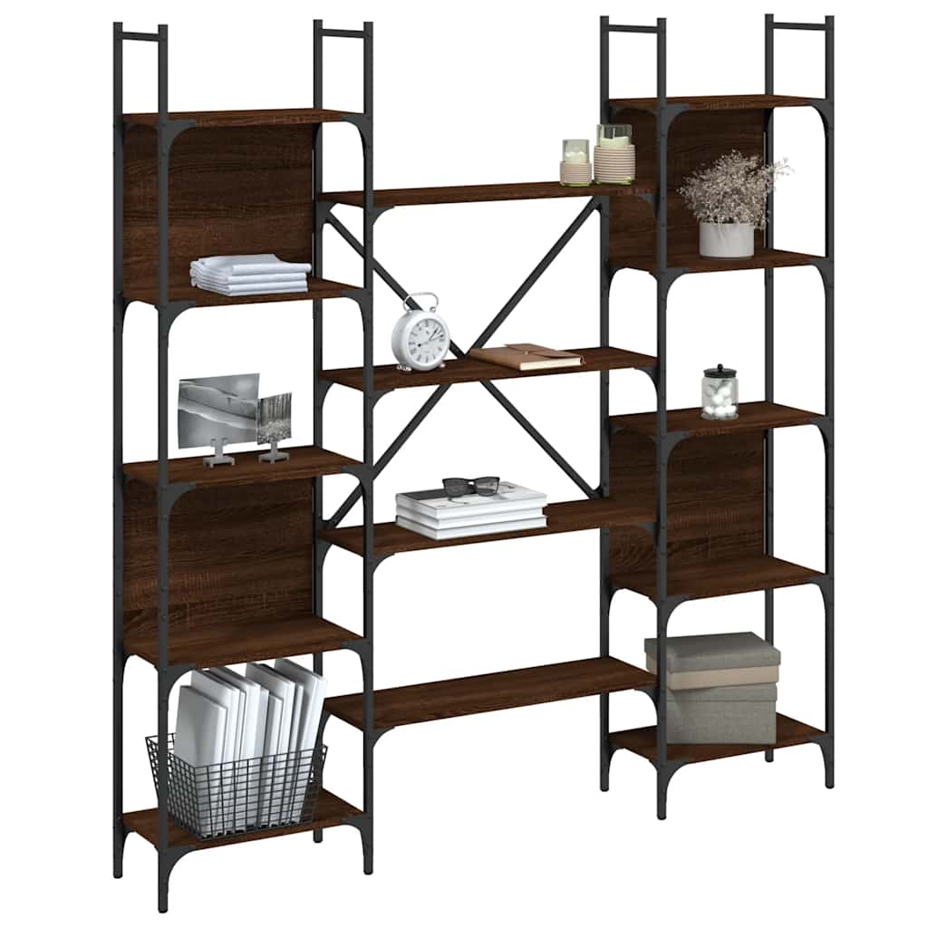 vidaXL Bookshelf Brown Oak 155,5x24x166,5 cm Engineered Wood