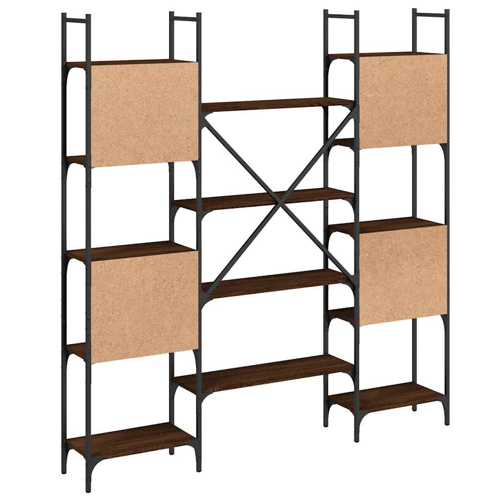 vidaXL Bookshelf Brown Oak 155,5x24x166,5 cm Engineered Wood