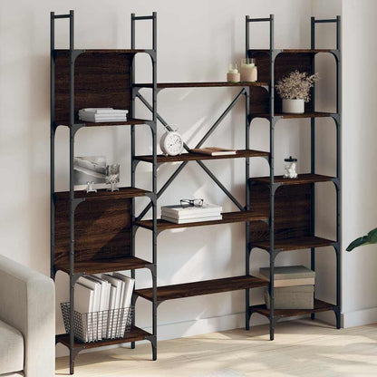 vidaXL Bookshelf Brown Oak 155,5x24x166,5 cm Engineered Wood