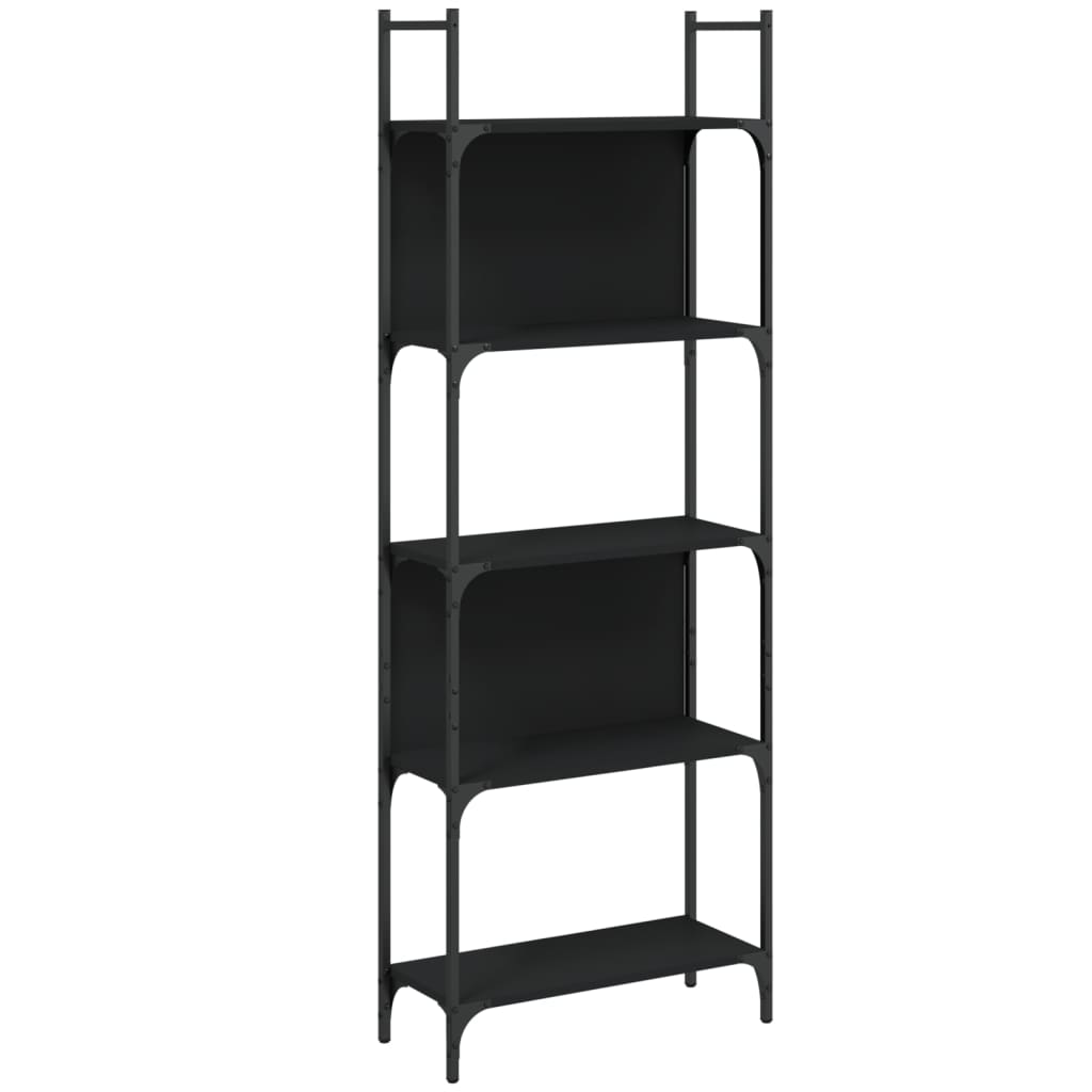 vidaXL Bookshelf | Black | Engineered wood | Tall | Bookshelf | Rectangular