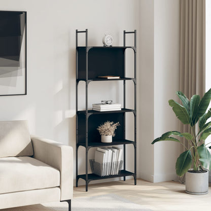 vidaXL Bookshelf | Black | Engineered wood | Tall | Bookshelf | Rectangular