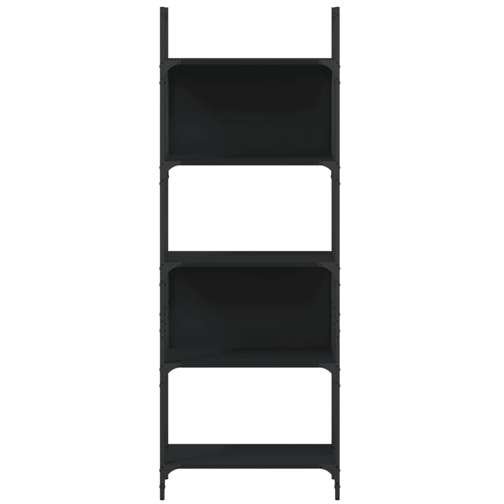 vidaXL Bookshelf | Black | Engineered wood | Tall | Bookshelf | Rectangular