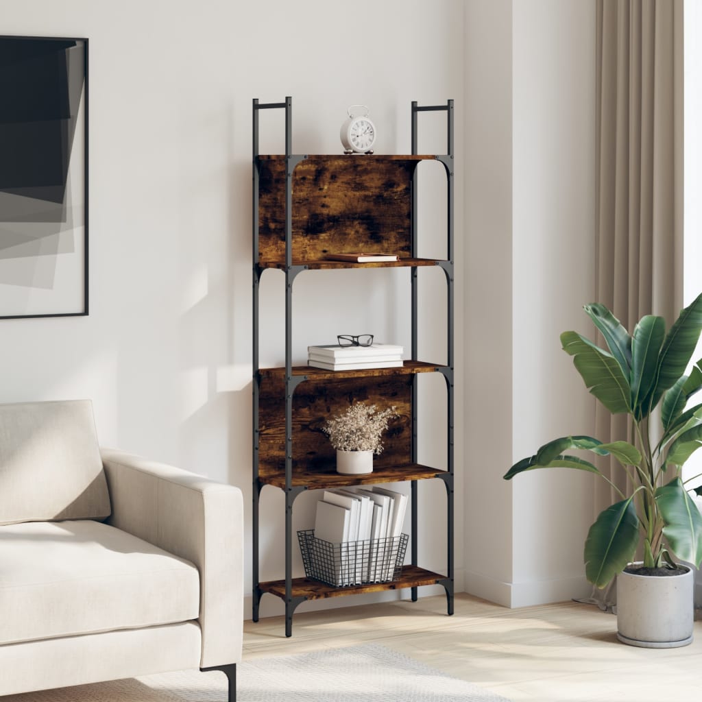 vidaXL Bookshelf | Smoked Oak | Engineered wood | Tall | Bookshelf | Rectangular