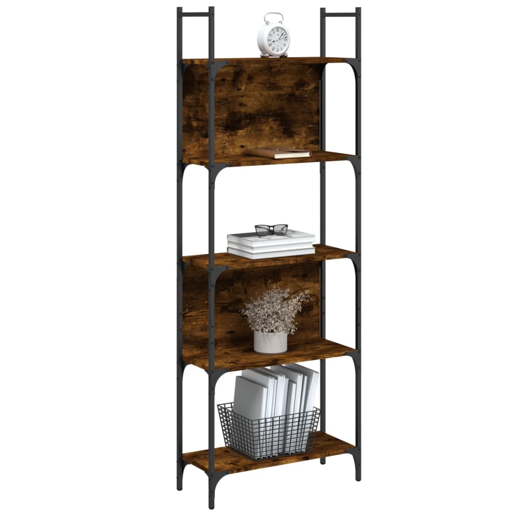 vidaXL Bookshelf | Smoked Oak | Engineered wood | Tall | Bookshelf | Rectangular