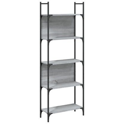 vidaXL Bookshelf | Grey Sonoma | Engineered Wood, Powder-Coated Steel | 5-Tier