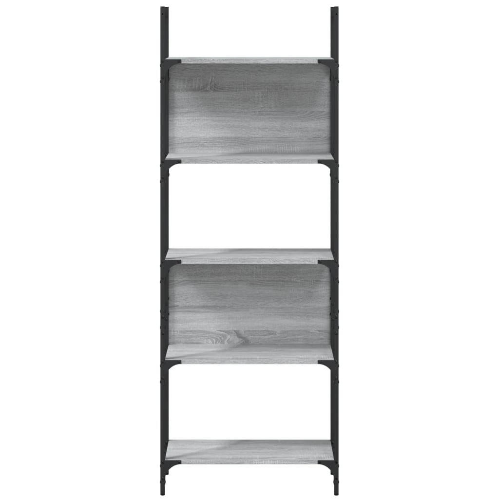 vidaXL Bookshelf | Grey Sonoma | Engineered Wood, Powder-Coated Steel | 5-Tier