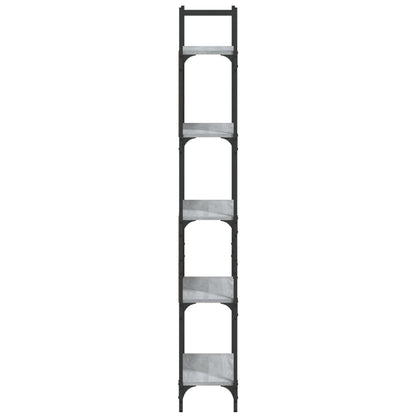 vidaXL Bookshelf | Grey Sonoma | Engineered Wood, Powder-Coated Steel | 5-Tier