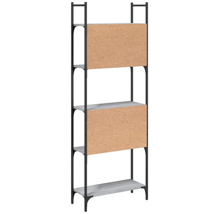 vidaXL Bookshelf | Grey Sonoma | Engineered Wood, Powder-Coated Steel | 5-Tier
