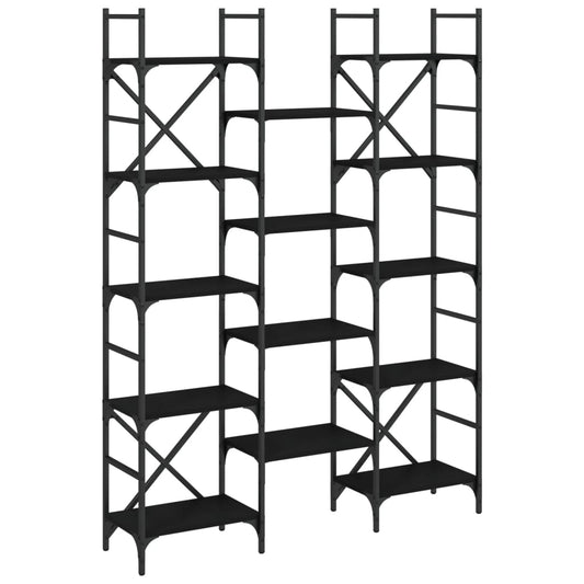 vidaXL Bookshelf Black 127.5x28.5x172.5 cm Engineered Wood