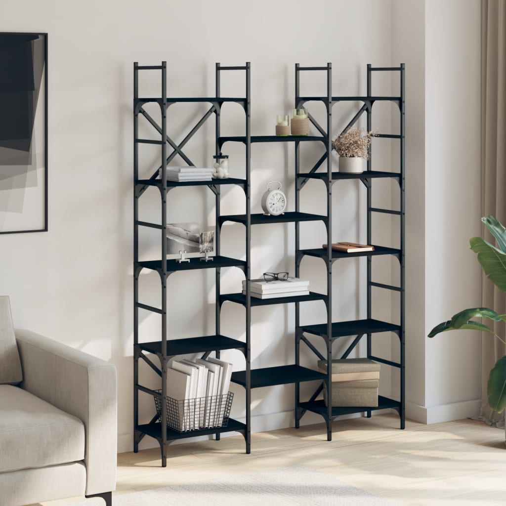 vidaXL Bookshelf | Black | Engineered wood | Large | Bookshelf | Rectangular