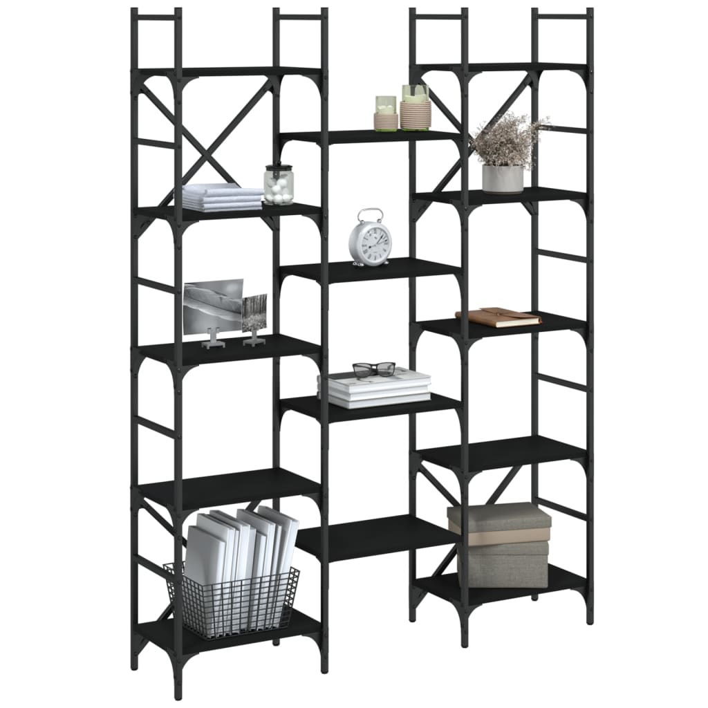 vidaXL Bookshelf | Black | Engineered wood | Large | Bookshelf | Rectangular