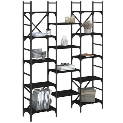 vidaXL Bookshelf Black 127,5x28,5x172,5 cm Engineered Wood