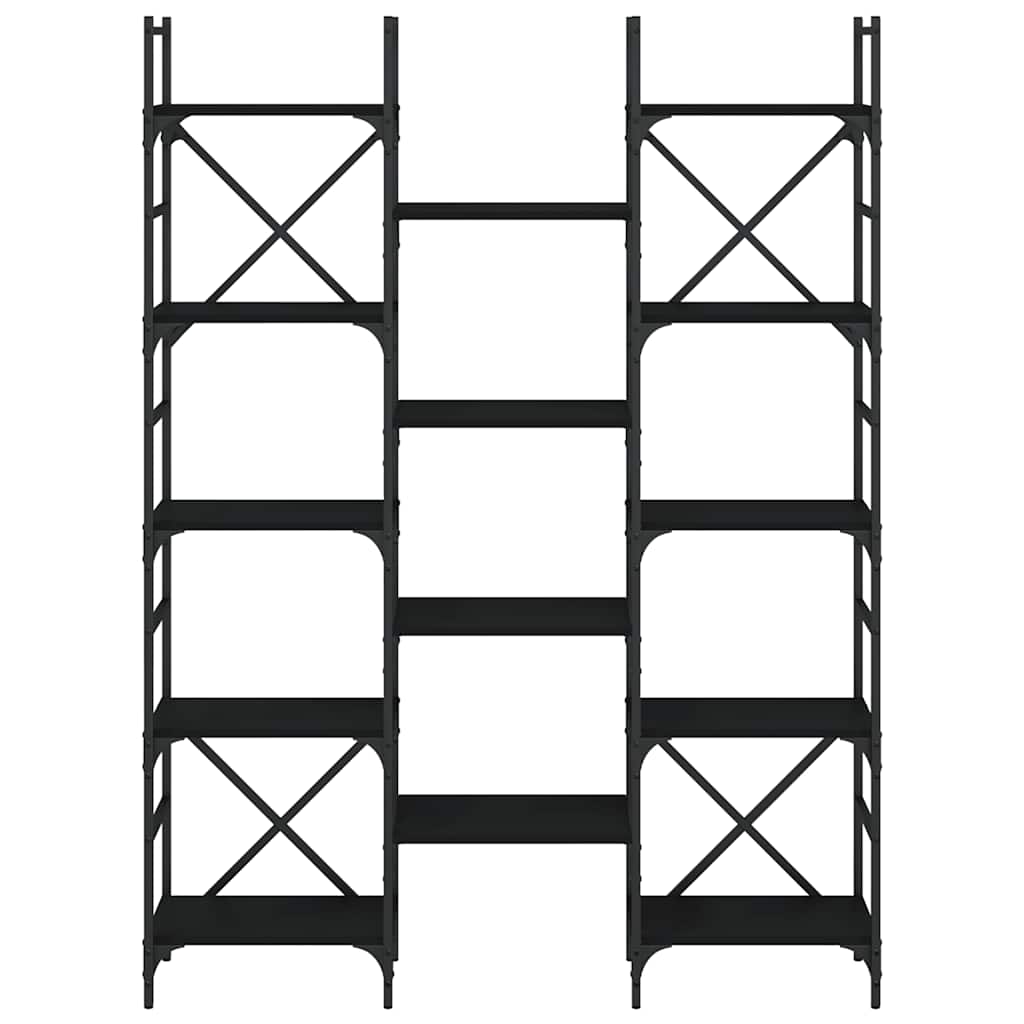 vidaXL Bookshelf Black 127,5x28,5x172,5 cm Engineered Wood
