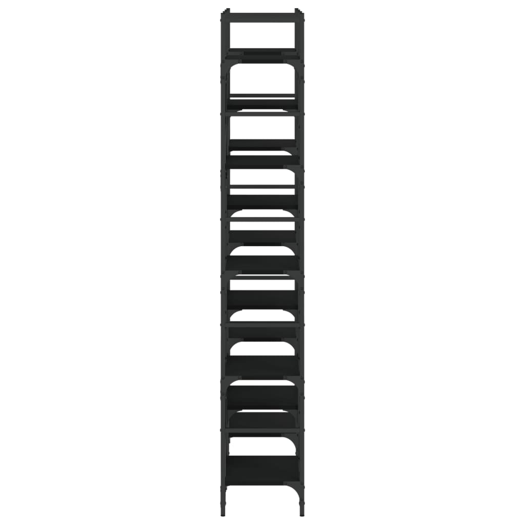 vidaXL Bookshelf | Black | Engineered wood | Large | Bookshelf | Rectangular