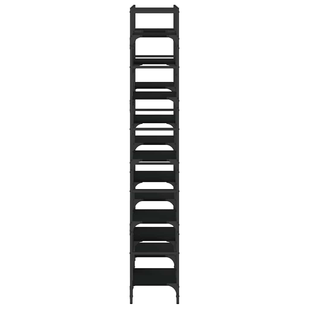 vidaXL Bookshelf Black 127,5x28,5x172,5 cm Engineered Wood
