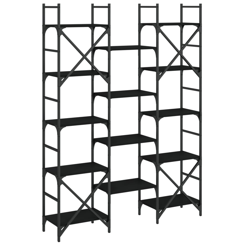 vidaXL Bookshelf | Black | Engineered wood | Large | Bookshelf | Rectangular