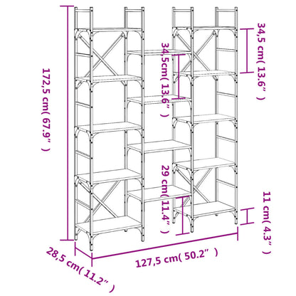 vidaXL Bookshelf | Black | Engineered wood | Large | Bookshelf | Rectangular