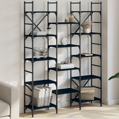 vidaXL Bookshelf | Black | Engineered wood | Large | Bookshelf | Rectangular