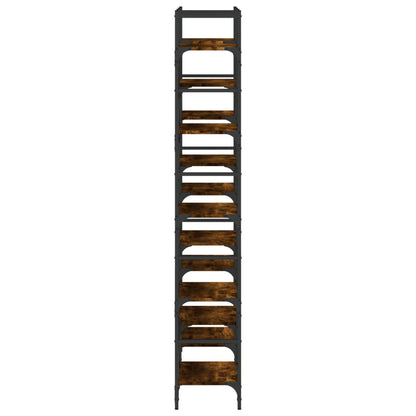 vidaXL Bookshelf Smoked Oak 127,5x28,5x172,5 cm Engineered Wood