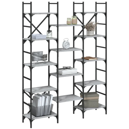 vidaXL Bookshelf Grey Sonoma 127,5x28,5x172,5 cm Engineered Wood