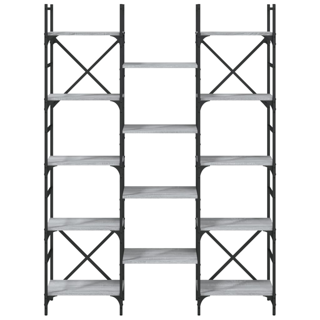 vidaXL Bookshelf Grey Sonoma 127.5x28.5x172.5 cm Engineered Wood