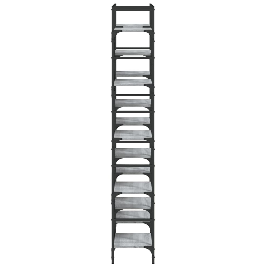 vidaXL Bookshelf Grey Sonoma 127.5x28.5x172.5 cm Engineered Wood