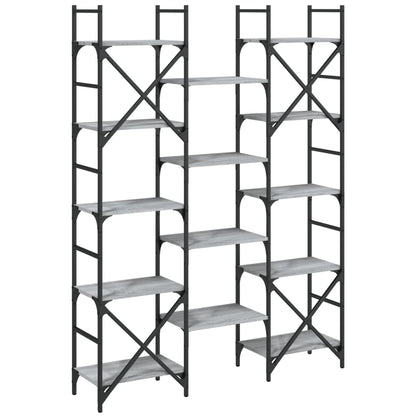 vidaXL Bookshelf Grey Sonoma 127.5x28.5x172.5 cm Engineered Wood