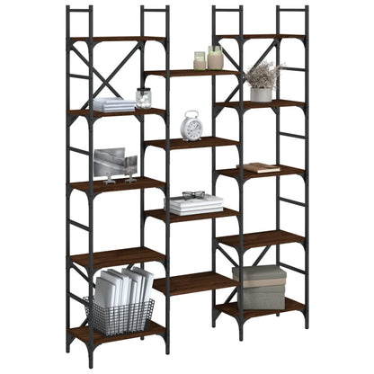 vidaXL Bookshelf Brown Oak 127.5x28.5x172.5 cm Engineered Wood
