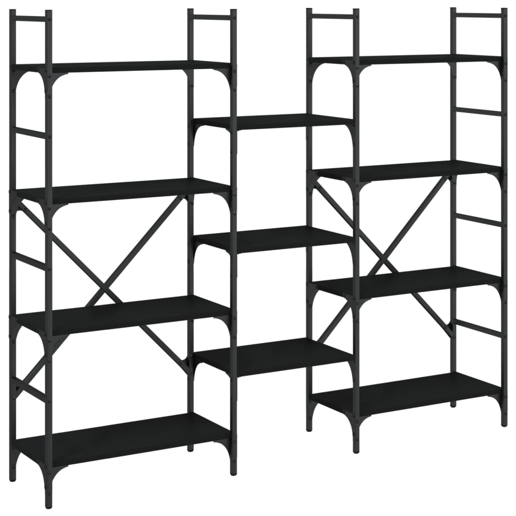 vidaXL Bookshelf | Black | Engineered Wood | Tall | Bookshelf | Rectangular