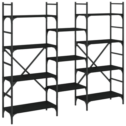 vidaXL Bookshelf | Black | Engineered Wood | Tall | Bookshelf | Rectangular