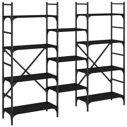 vidaXL Bookshelf Black 160x28,5x136,5 cm Engineered Wood