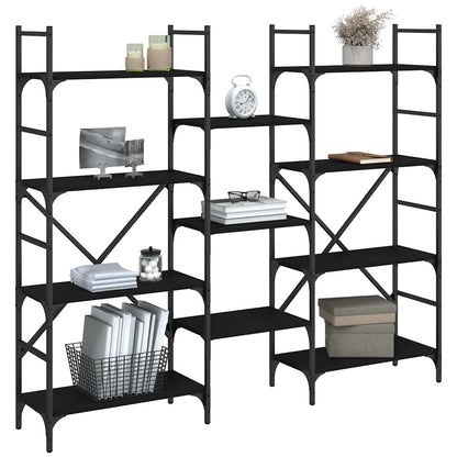 vidaXL Bookshelf Black 160x28,5x136,5 cm Engineered Wood