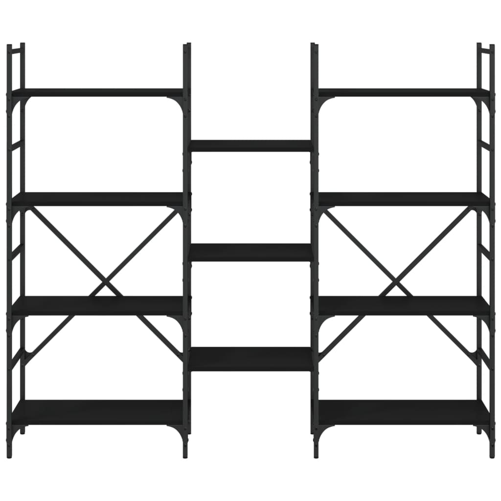 vidaXL Bookshelf | Black | Engineered Wood | Tall | Bookshelf | Rectangular