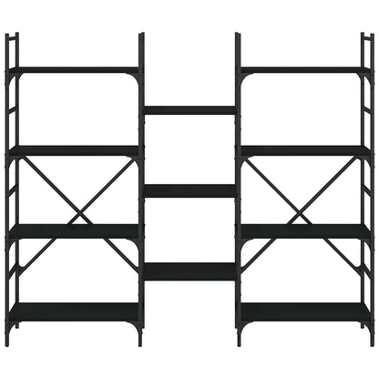 vidaXL Bookshelf Black 160x28,5x136,5 cm Engineered Wood