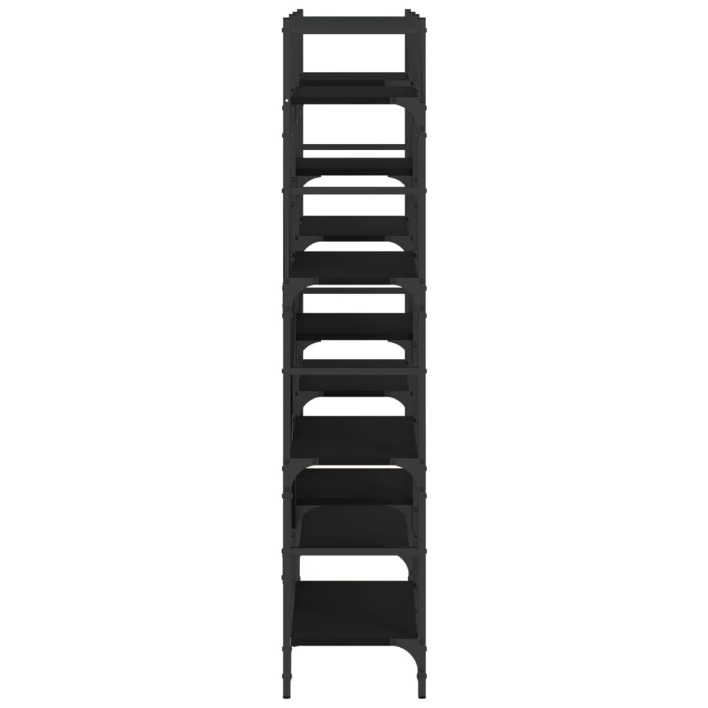 vidaXL Bookshelf | Black | Engineered Wood | Tall | Bookshelf | Rectangular