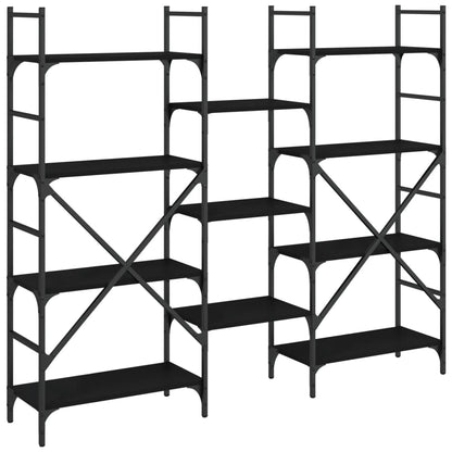 vidaXL Bookshelf | Black | Engineered Wood | Tall | Bookshelf | Rectangular