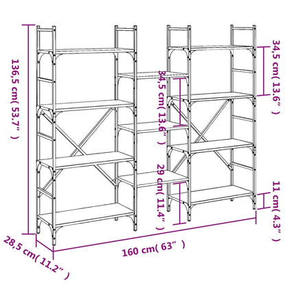 vidaXL Bookshelf | Black | Engineered Wood | Tall | Bookshelf | Rectangular