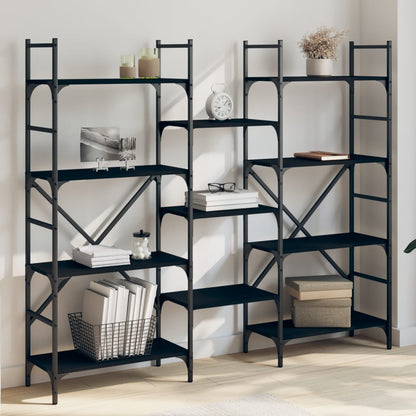 vidaXL Bookshelf | Black | Engineered Wood | Tall | Bookshelf | Rectangular